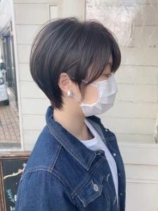 大人可愛い似合わせ前髪ありくびれショートボブ40代梅ヶ丘 - CHAINON掲載