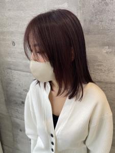 大人可愛い30代40代外はねボブワインレッド★山之内 - SARA Beauty Sight 志免店掲載