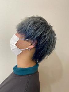 シルバー×インナーブルー - Neivs Hair 福工大駅前店掲載
