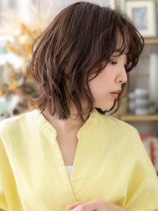 シースルーバングくせ毛風小顔くびれミディ　ダークグレージュ - COVER HAIR bliss 【カバー ヘア ブリス】川口/ららテラス川口東口駅前店掲載