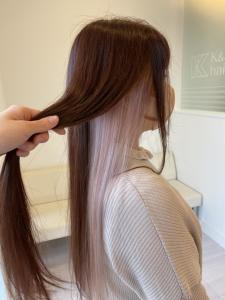 インナー、薄めピンク！ - K&K hair design つつじが丘店掲載