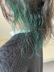 インナーカラー グリーン！ - K&K hair design つつじが丘店掲載