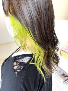 インナーカラー ライムグリーン - K&K hair design つつじが丘店掲載