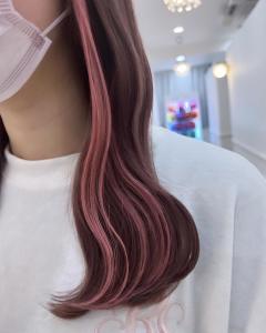 インナーエクステピンク×ブリーチピンクベージュ　rina - Lilme掲載