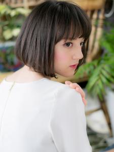 甘辛オン眉★黒髪ダークアッシュぱっつんボブ　タンバリモル - COVER HAIR & SPA bliss【カバーヘア アンド スパ ブリス】浦和/浦和西口店掲載
