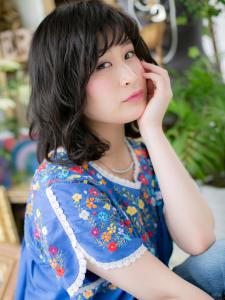 大人かわいい黒髪小顔くせ毛風エアリーミディ　ダークグレージュ - COVER HAIR & SPA bliss【カバーヘア アンド スパ ブリス】浦和/浦和西口店掲載