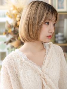 うるツヤミルクティーベージュ韓国風大人ボブ　タイトストレート - COVER HAIR bliss【カバーヘア ブリス】戸田公園/戸田公園西口店掲載