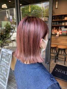 切りっぱなしボブ×ピンクヘア - 半個室型美容室 Sourire 博多店掲載