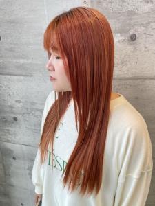 20代オレンジカラーロング☆山之内 - SARA Beauty Sight 志免店掲載
