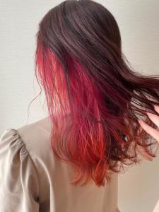 ピンク×オレンジグラデーション - Neivs Hair 福工大駅前店掲載