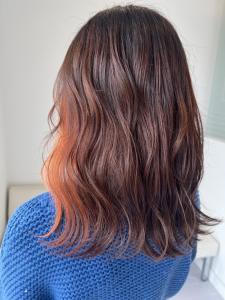 オレンジブラウン×オレンジインナーカラー - K&K hair design つつじが丘店掲載