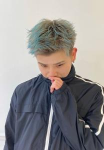 スパイキーショート デザインカラー エンドカラー - メンズサロンPORT浦和 ツイストスパイラル/波巻き/ブリーチ掲載