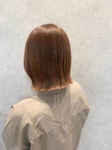 切りっぱなしボブ×アプリコットオレンジ☆ - 半個室型美容室 Sourire 西新店掲載