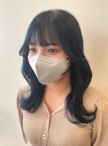 韓国風ヘア　ヨシンモリ　デザインカラー　ネイビーブルー - anon掲載