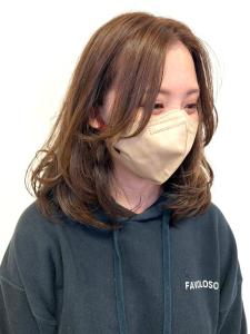 レイヤーカット　内巻きミディ　カール　ブラウン - anon掲載