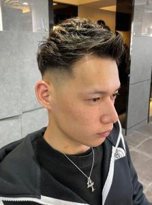 束感ショート フェードカット アップバング ハイライト【札幌 - THIS IS BARBER掲載