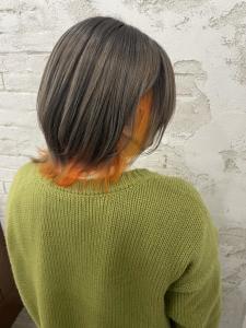 インナーカラーアプリコットオレンジ - agir hair 北千住【アジールヘア】北千住駅西口店掲載