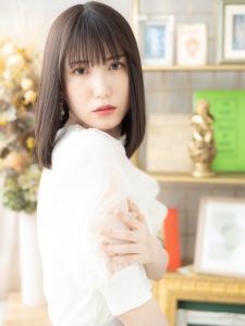 アッシュオリーブ前下がり艶髪エアストレート グレージュカラー - COVER HAIR bliss【カバーヘア ブリス】戸田公園/戸田公園西口店掲載