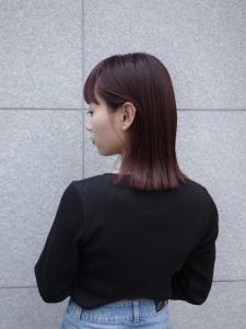【 木田琴美 】チェリーレッド×ブラントカット - NERO HAIRSALON掲載