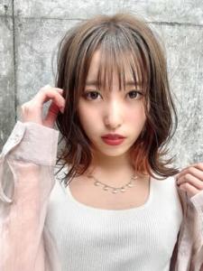 インナーカラー　ロブ　デザインカラー　ブリーチ　大人ヘア - Bruder掲載