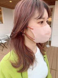 韓国風 ミディアムレイヤー ピンクベージュ　くびれ巻き - canoe 博多ミスト店掲載