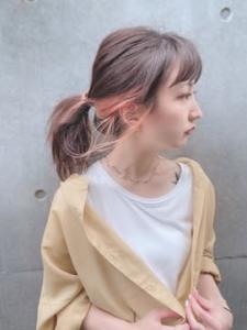 インナーカラー ?ポニーテール　イヤリングカラー　アレンジ - Bruder掲載