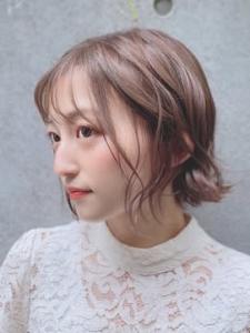 ショートパーマ　おくれ毛　顔まわり　　ボブ - Bruder掲載