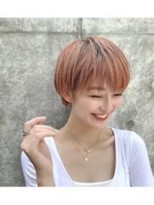 オレンジヘア　ショートボブ　耳掛け　オレンジカラー - Bruder掲載