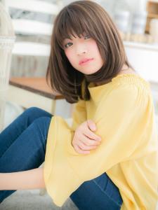 バレイヤージュ前下がりぱっつんボブ　カーキベージュ - mod's hair 越谷西口店【モッズヘア】掲載