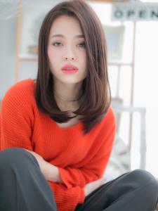 インナーカラー小顔アシンメトリーストレート　ヘルシースタイル - mod's hair【モッズヘア】越谷/越谷西口店掲載