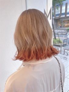 ブロンドカラー×オレンジ裾カラー - e.m.a PREMIUM BEAUTY SALON掲載