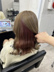 インナーカラー　ピンク　ベージュ　イルミナカラー　所沢 - prize 所沢【プライズ】所沢プロペ通り店掲載