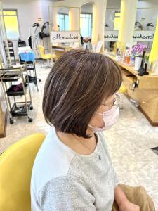 60代【白髪ぼかし(極細ハイライト】
