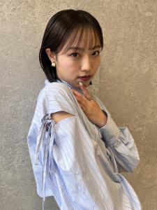 三軒茶屋_レディース_ミディアム_ブラウン_ボブ_ウェット - HAIR & MAKE EARTH 三軒茶屋店掲載