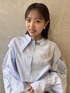 三軒茶屋_レディース_ミディアム_ブラウン_耳掛けボブ_小顔 - HAIR & MAKE EARTH 三軒茶屋店掲載