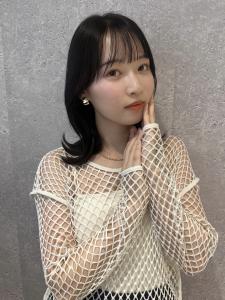 三軒茶屋_レディース_ボブ_韓国巻き_黒髪_ミディアム_小顔 - HAIR & MAKE EARTH 三軒茶屋店掲載