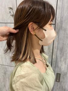 インナーカラー　ミルクティーベージュ　エクステ - CAPA  central 天神・大名店掲載