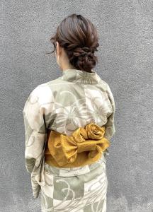 浴衣着付けヘアセット　シニヨンヘアアレンジ アップスタイル - MANOHARU掲載