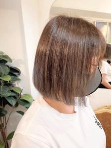 髪質改善カラー艶髪ボブブリーチ一回以上グレージュ色持ち良い - CHAINON掲載