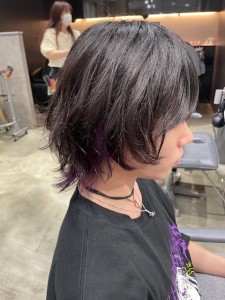 ウルフ/メンズウルフ/インナーカラー/インナー紫 - Euphoria 新宿通り【ユーフォリア シンジュクトオリ】掲載