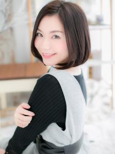 黒髪ダークアッシュ小顔切りっぱなしボブ　グレージュアッシュ - mod's hair【モッズヘア】越谷/越谷西口店掲載