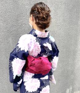 大人あみこみアップヘアアレンジ　浴衣着付けヘアセット - MANOHARU掲載