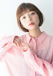 大人可愛いパッツン丸みボブ☆20代/30代/40代/50代 - shell吉祥寺【白髪ぼかし/ハイライト/髪質改善/縮毛矯正/ショート】掲載