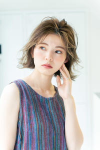 大人可愛いハイライトミディボブ20代30代40代50代 - shell吉祥寺【白髪ぼかし/ハイライト/髪質改善/縮毛矯正/ショート】掲載