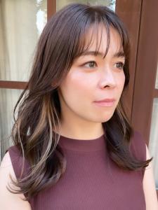 シースルーバング　ベージュインナーカラー　ショコラアッシュ - Oggi 西新店掲載