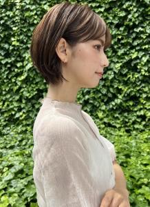 大人可愛い20代30代40アッシュショートボブ丸みショート◎ - FURUSHO ASHIYA掲載
