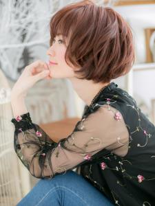暖色系カラー外国人風前下がりくせ毛ショート　マッシュパーマ - mod's hair【モッズヘア】越谷/越谷西口店掲載