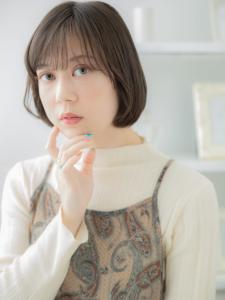 グレージュアッシュシースルーバング大人ボブ　アースカラー - mod's hair【モッズヘア】上尾/上尾西口店掲載