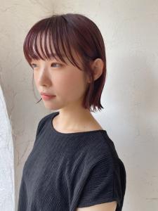 レッドブラウンボブ - 半個室型美容室 Sourire 九産大前店掲載