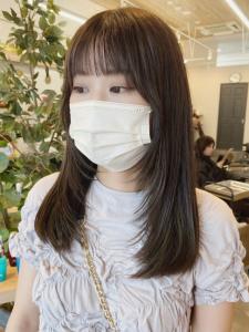 ロングレイヤー　韓国風ヘア　ベージュアッシュ　デザインカラー - canoe 博多ミスト店掲載